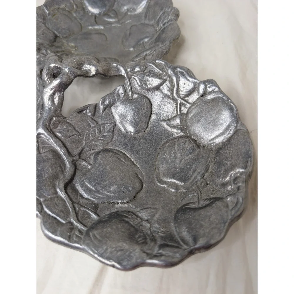 ARTHUR COURT Apple Vine Trio 3 Bowl Handled Serving Relish Candy Tray Plate 1993